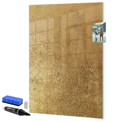Dry erase board magnetic Gold board for photos and notes
