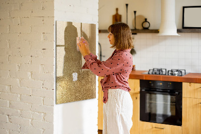 Dry erase board magnetic Gold board for photos and notes