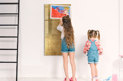 Dry erase board magnetic Gold board for photos and notes