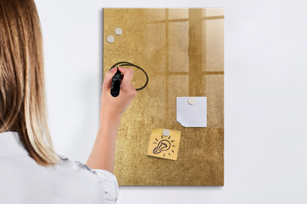 Dry erase board magnetic Gold board for photos and notes
