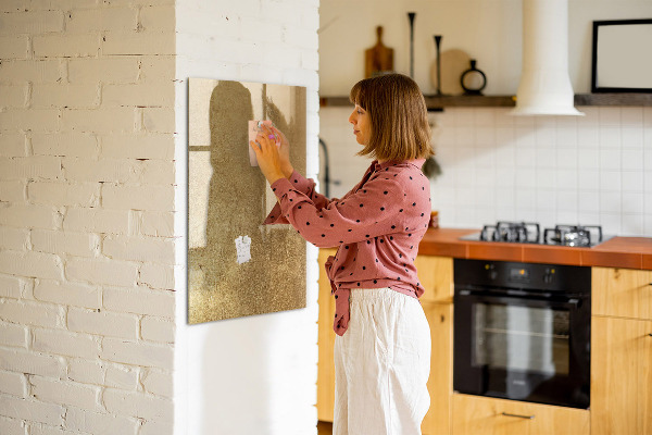 Dry erase board magnetic Gold board for photos and notes
