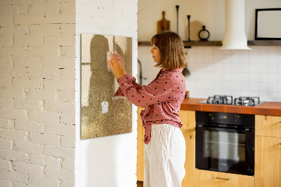 Dry erase board magnetic Gold board for photos and notes