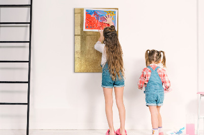 Dry erase board magnetic Gold board for photos and notes