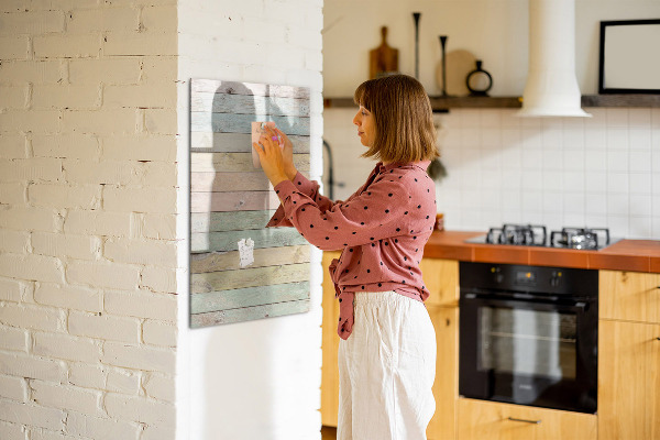 Magnetic dry erase board Stylish board for photos and notes