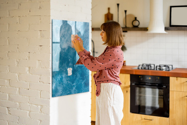 Magnetic dry erase board A colorful board for notes and photos