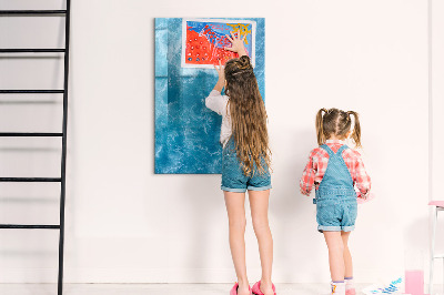 Magnetic dry erase board A colorful board for notes and photos