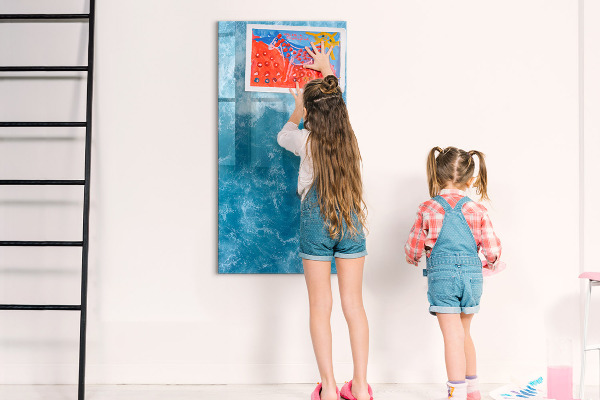 Magnetic dry erase board A colorful board for notes and photos