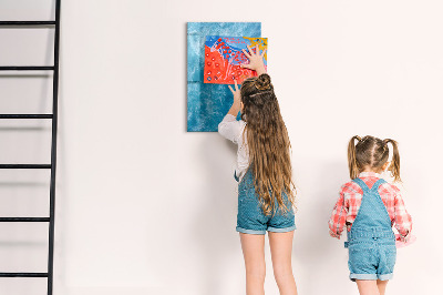 Magnetic dry erase board A colorful board for notes and photos