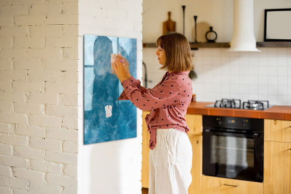 Magnetic dry erase board A colorful board for notes and photos