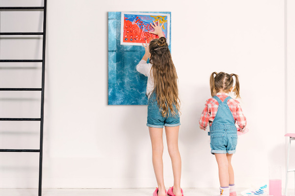 Magnetic dry erase board A colorful board for notes and photos