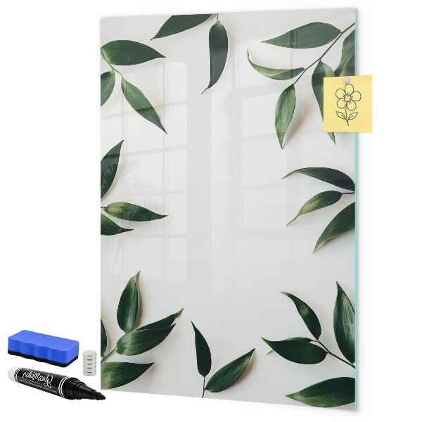 Dry erase board magnetic Green board for photos and notes