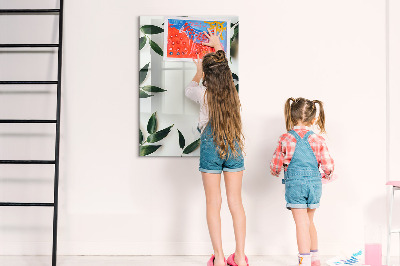 Dry erase board magnetic Green board for photos and notes
