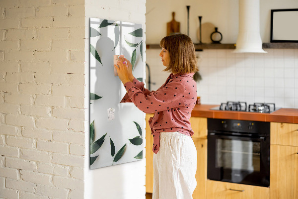 Dry erase board magnetic Green board for photos and notes