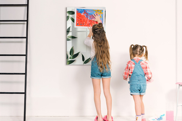 Dry erase board magnetic Green board for photos and notes