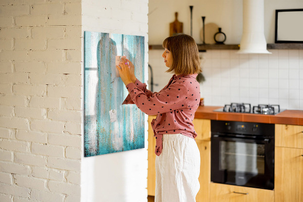 Magnetic dry erase board A colorful board for photos and notes