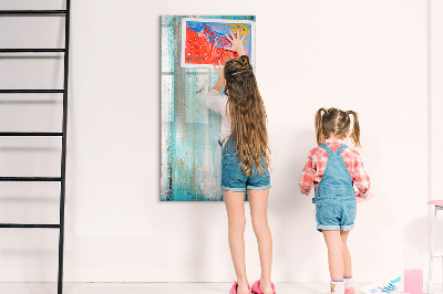 Magnetic dry erase board A colorful board for photos and notes