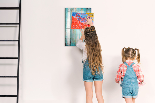 Magnetic dry erase board A colorful board for photos and notes