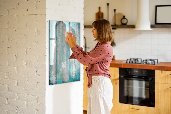 Magnetic dry erase board A colorful board for photos and notes