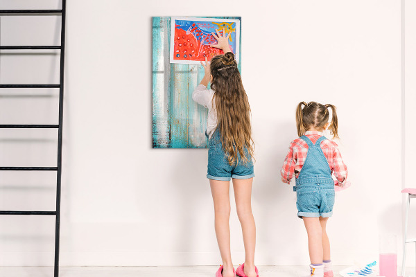 Magnetic dry erase board A colorful board for photos and notes