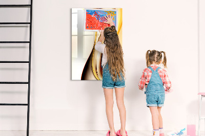 Magnetic dry erase board A colorful board for notes and photos