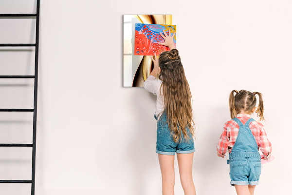 Magnetic dry erase board A colorful board for notes and photos