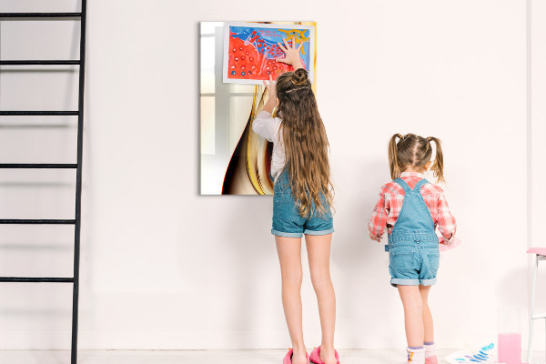 Magnetic dry erase board A colorful board for notes and photos