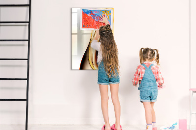 Magnetic dry erase board A colorful board for notes and photos
