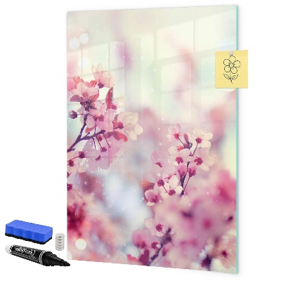 Magnetic dry erase board Floral motif with space for photos