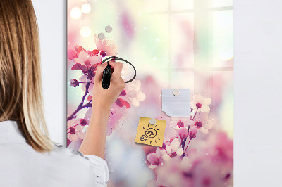 Magnetic dry erase board Floral motif with space for photos