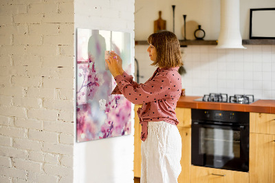 Magnetic dry erase board Floral motif with space for photos