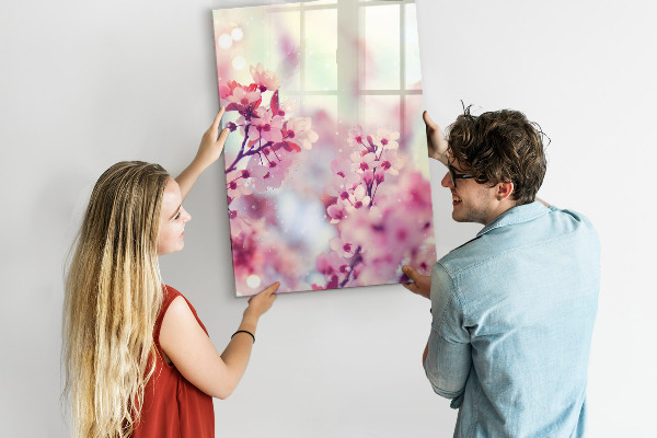 Magnetic dry erase board Floral motif with space for photos