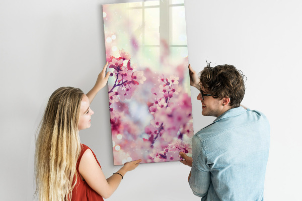 Magnetic dry erase board Floral motif with space for photos