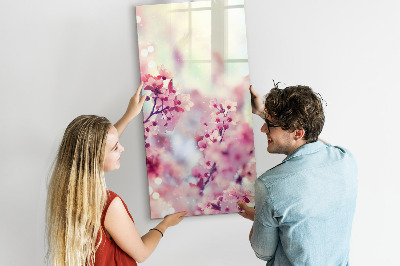 Magnetic dry erase board Floral motif with space for photos