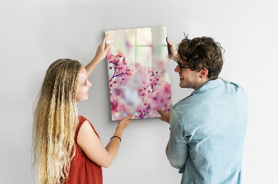 Magnetic dry erase board Floral motif with space for photos