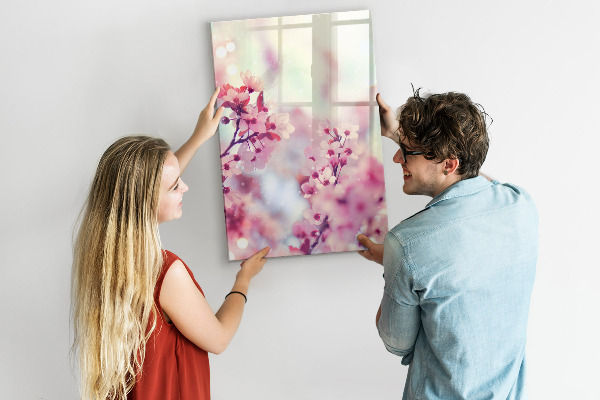 Magnetic dry erase board Floral motif with space for photos