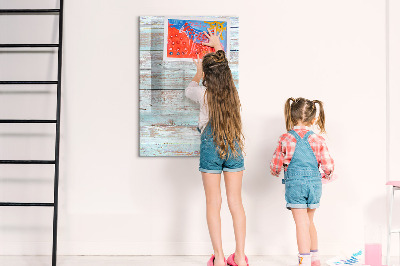 Magnetic dry erase board Decorative photo board in a rustic style