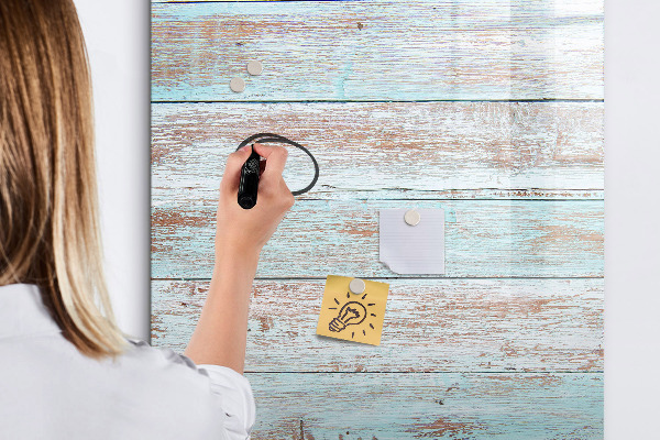 Magnetic dry erase board Decorative photo board in a rustic style