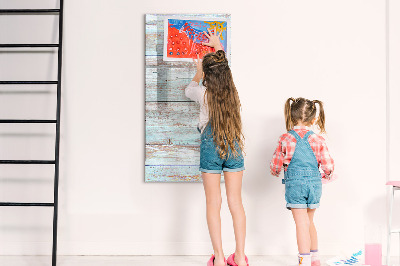 Magnetic dry erase board Decorative photo board in a rustic style