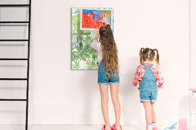Magnetic dry erase board Green board with space for photos