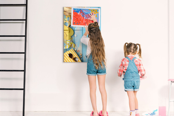 Dry erase board magnetic Summer memories on a blue background