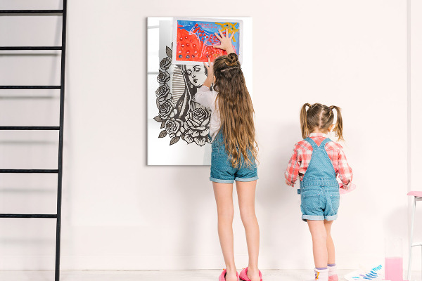 Magnetic dry erase board Stylish board for photos and notes