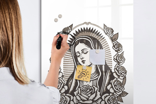 Magnetic dry erase board Stylish board for photos and notes