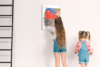 Magnetic dry erase board Stylish board for photos and notes