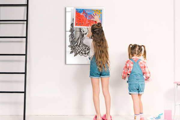 Magnetic dry erase board Stylish board for photos and notes