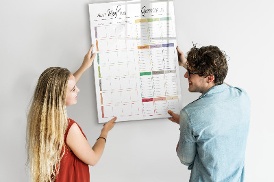 Magnetic dry erase board Weekly meal and shopping plan