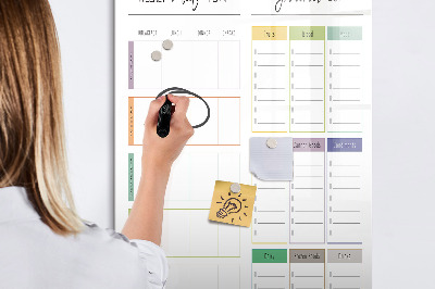 Magnetic dry erase board Weekly meal and shopping plan