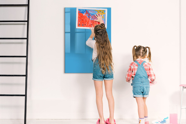 Magnetic dry erase board A colorful board for notes and photos