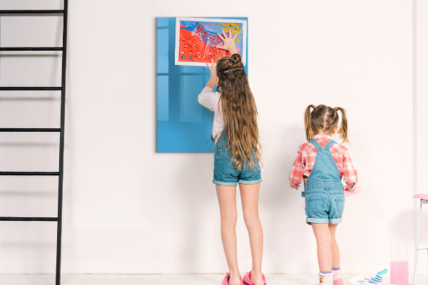 Magnetic dry erase board A colorful board for notes and photos