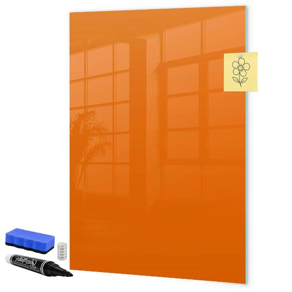 Orange board for notes and photos