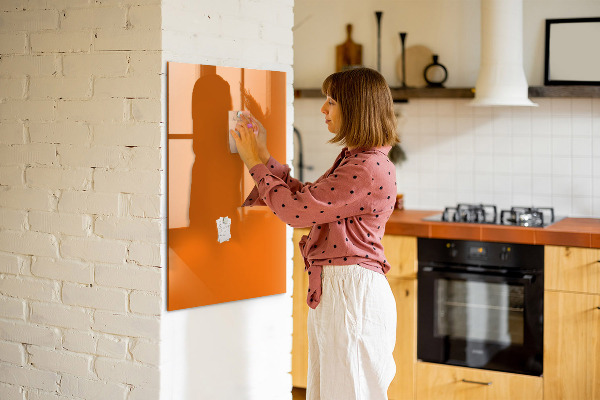 Dry erase board magnetic Orange board for notes and photos